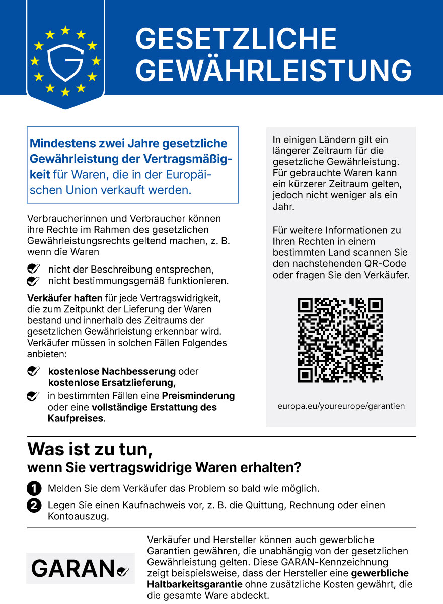 Offizielles EU-Gewährleistungsplakat